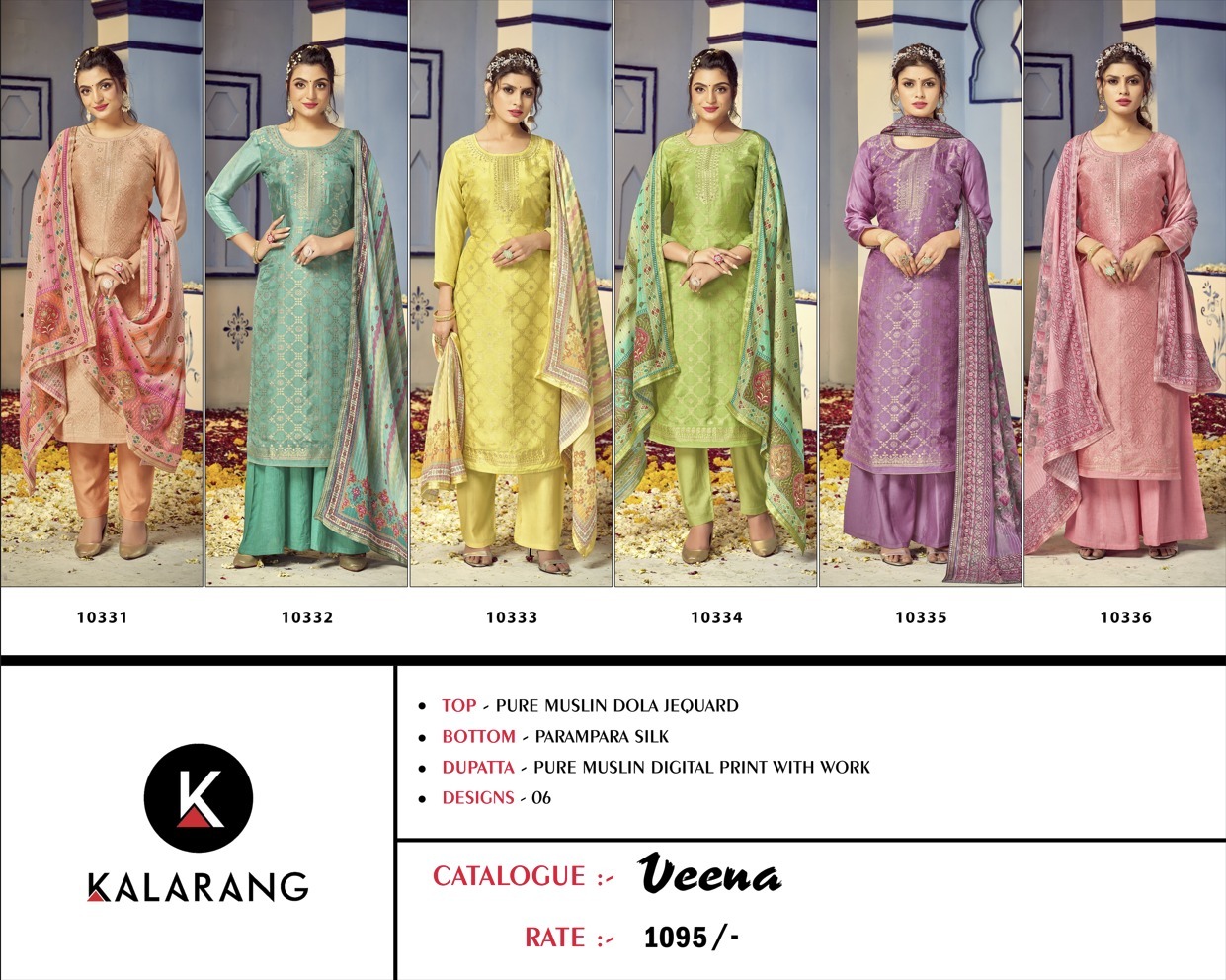 kalarang veena muslin attractive look salwar suit catalog