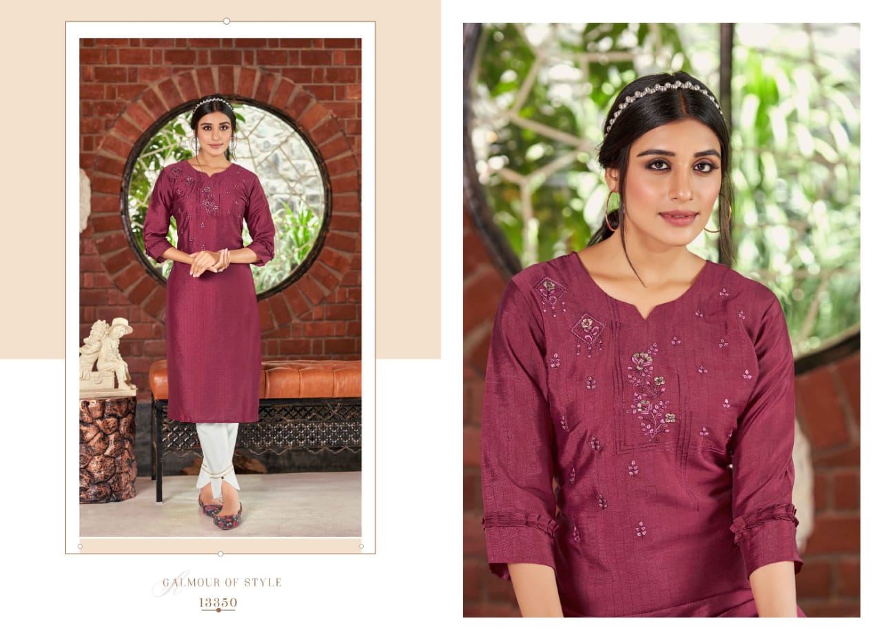 kalaroop by kajree alisha rayon elegant kurti catalog