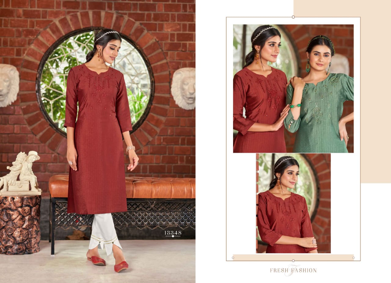 kalaroop by kajree alisha rayon elegant kurti catalog