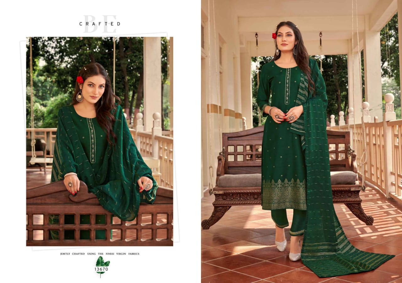 kalaroop by kajree empire cottan dola elegant top bottom with dupatta catalog