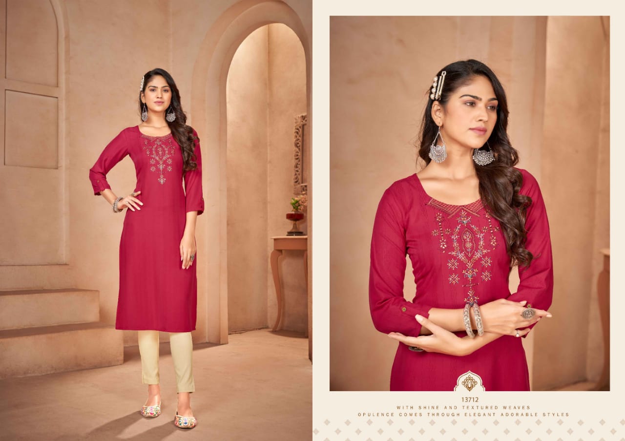 kalaroop by kajree lily vol 23 rayon elegant kurti catalog