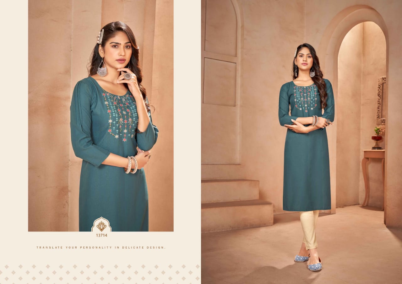 kalaroop by kajree lily vol 23 rayon elegant kurti catalog