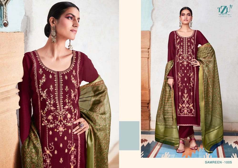 lctm overseas samreen  silk new and modern style top bottom with dupatta catalog