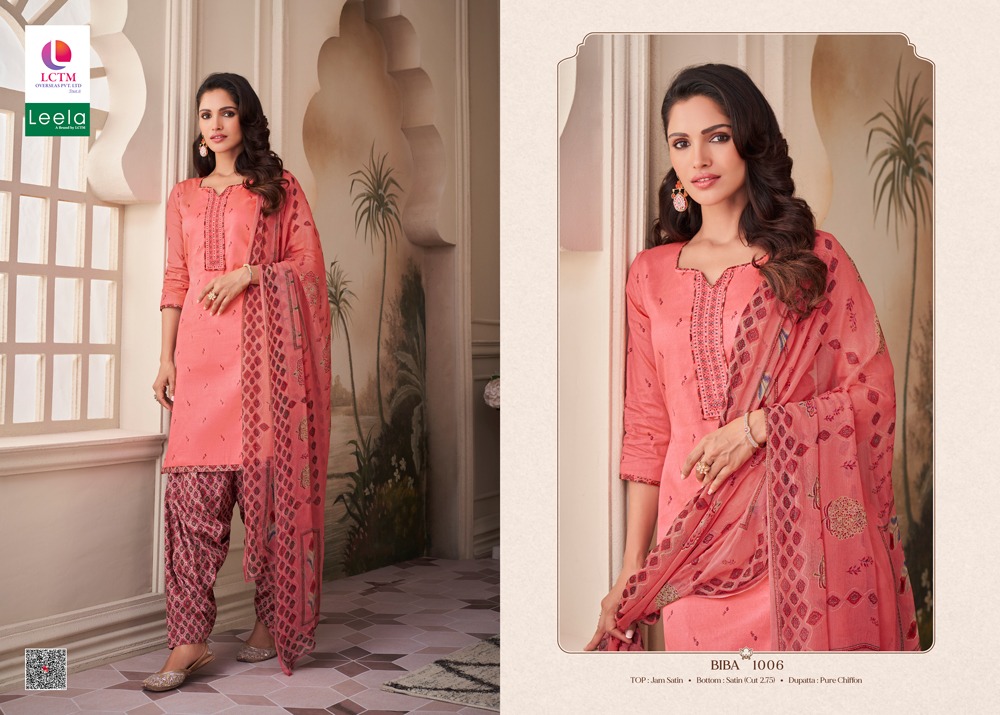 leela biba shatin decent look salwar suit catalog