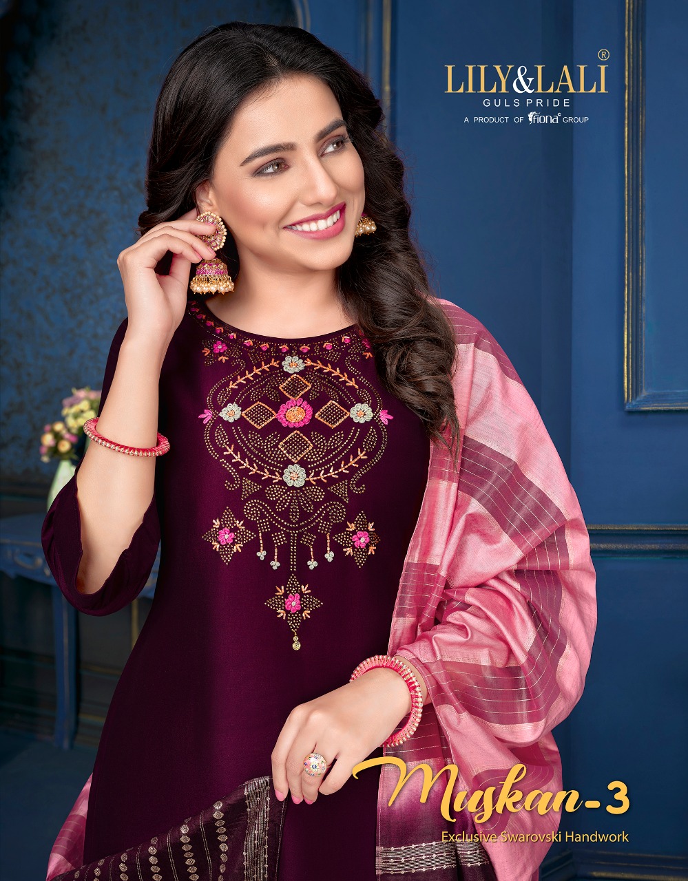 lily and lali muskan 3 Bamber Silk new and modern style top with pant dupatta catalog