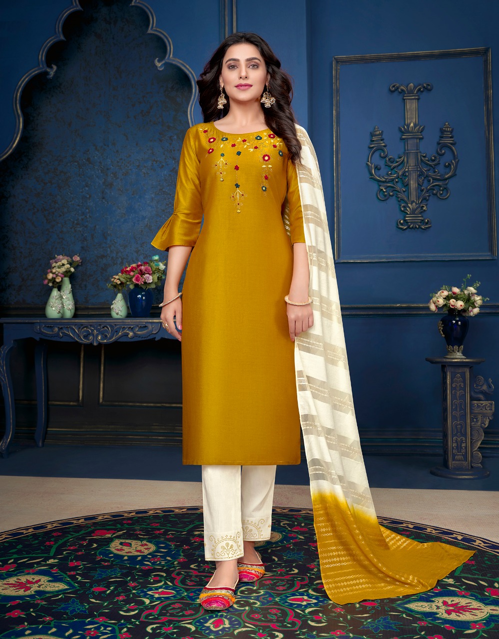 lily and lali muskan 3 Bamber Silk new and modern style top with pant dupatta catalog