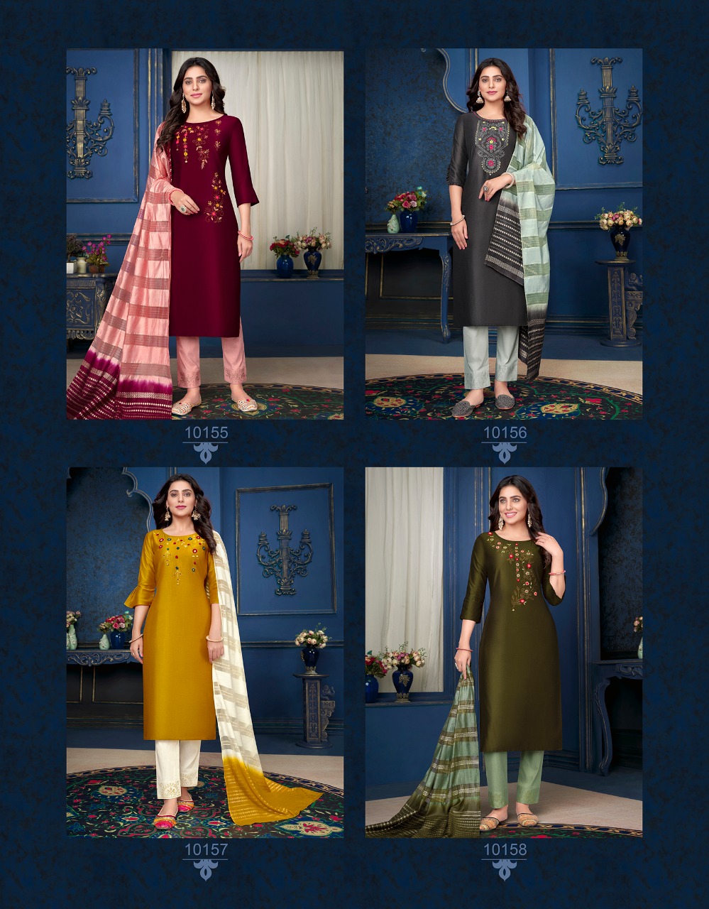 lily and lali muskan 3 Bamber Silk new and modern style top with pant dupatta catalog