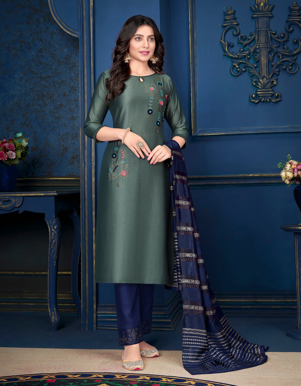 lily and lali muskan 3 Bamber Silk new and modern style top with pant dupatta catalog