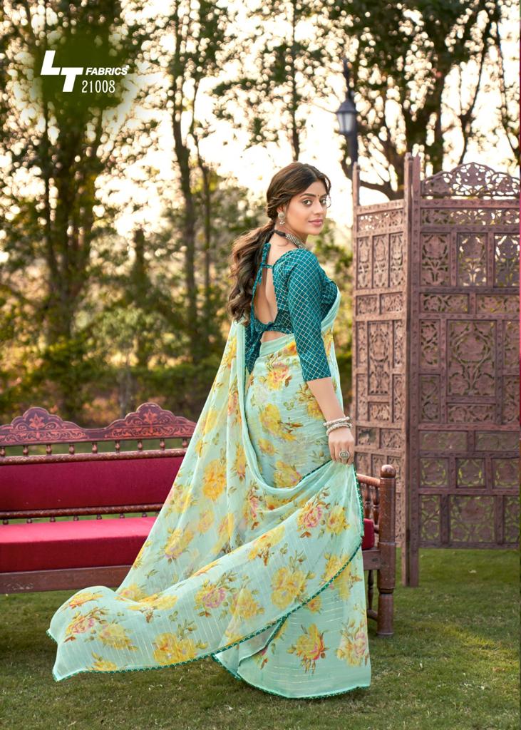 lt fashion mahima chiffon exclusive print saree catalog