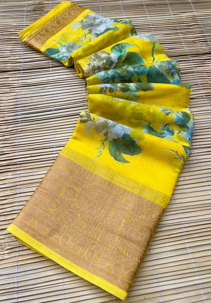 lt kashi creation  meera linen decent look saree catalog