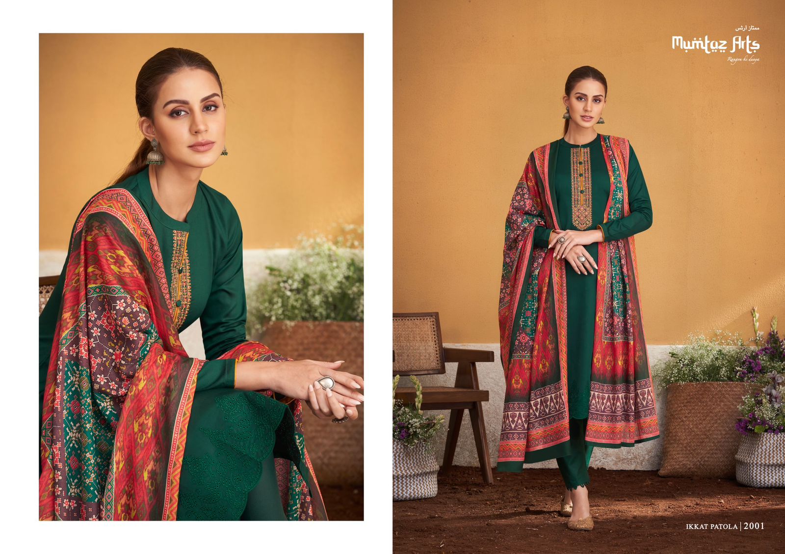 mumtaz art patola jam satin exclusive print salwar suit catalog