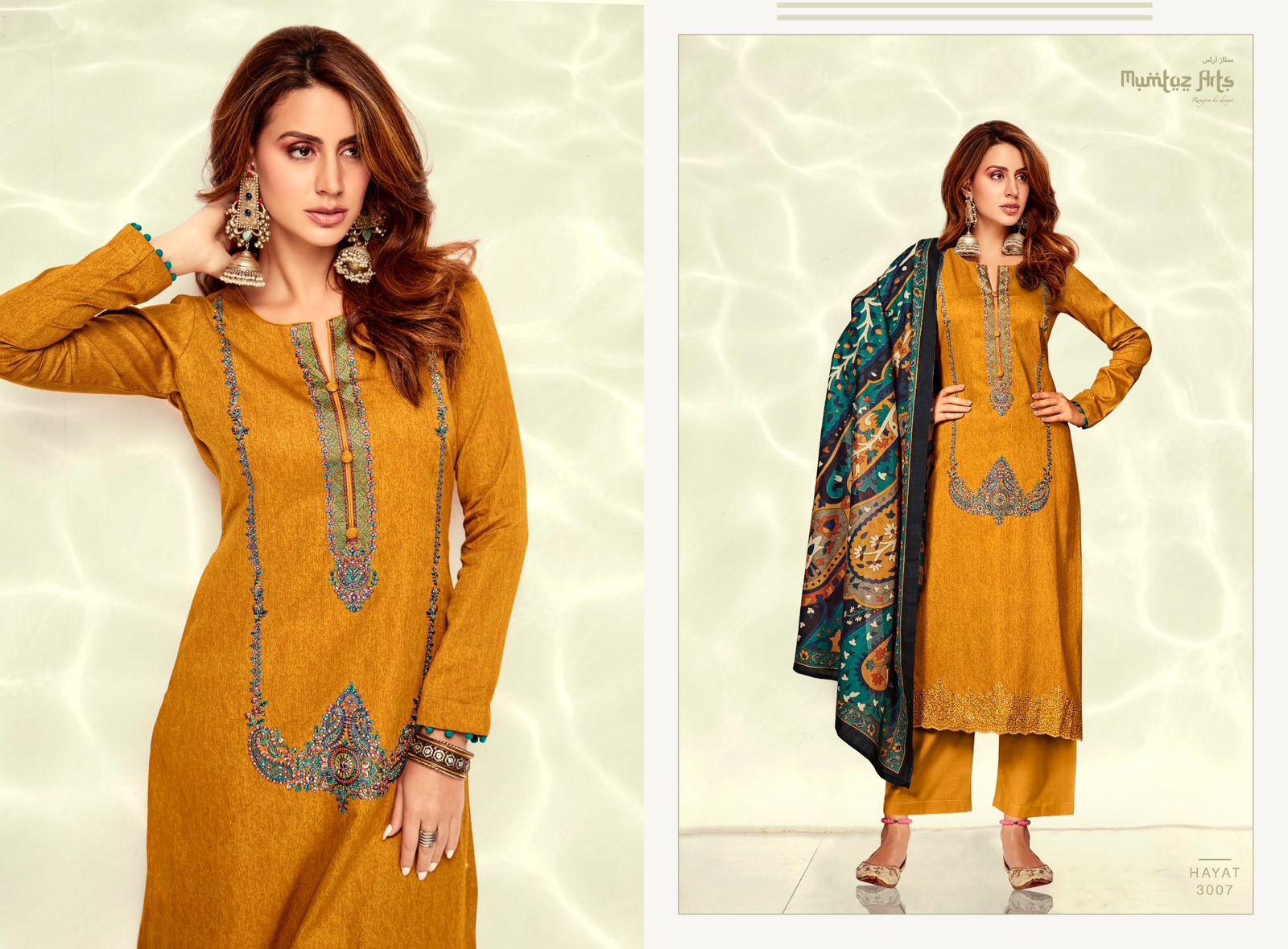 mumtaz art rango ki duniya Hayatt jam satin exclusive look salwar suit catalog