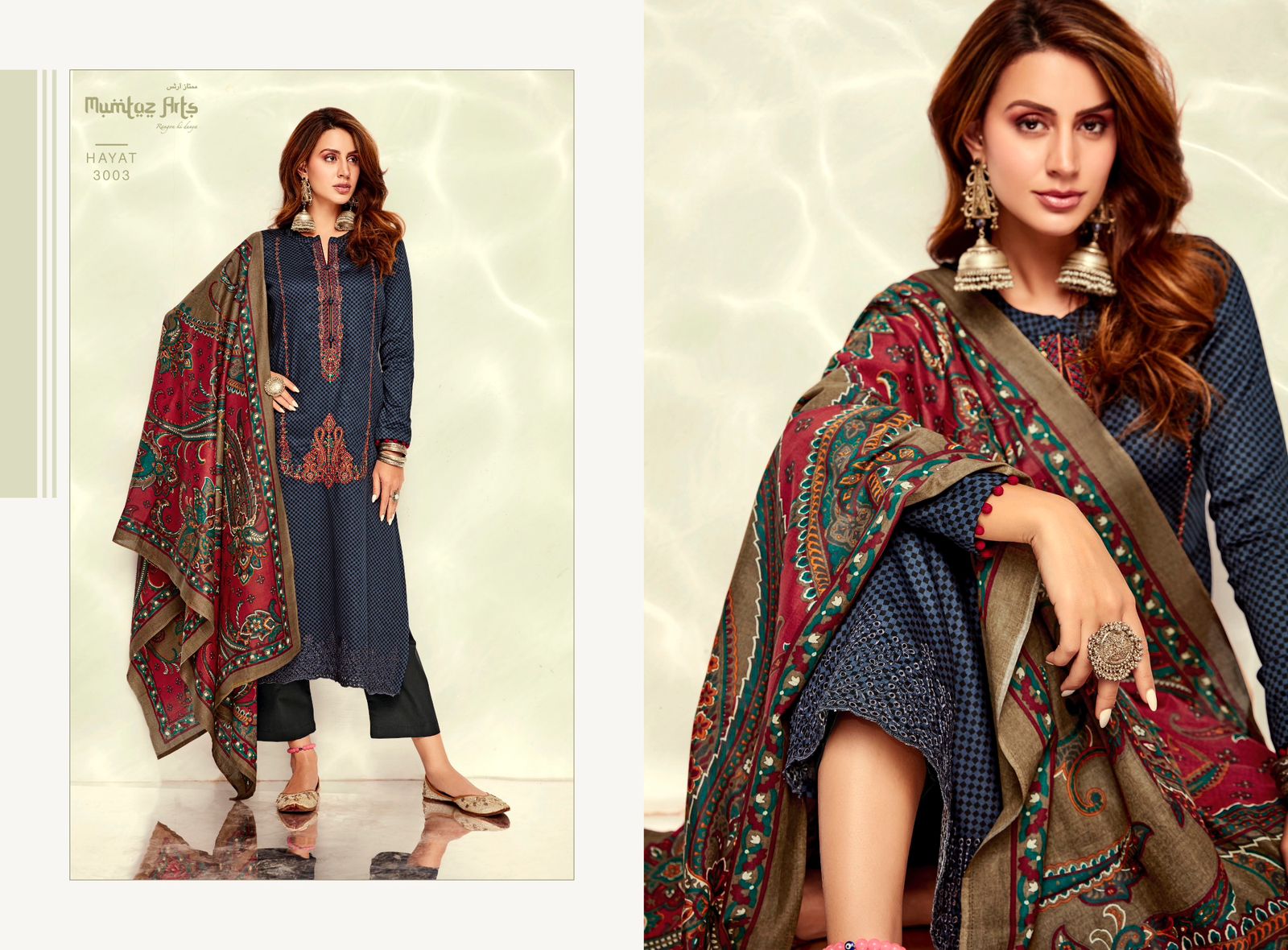 mumtaz art rango ki duniya Hayatt jam satin exclusive look salwar suit catalog