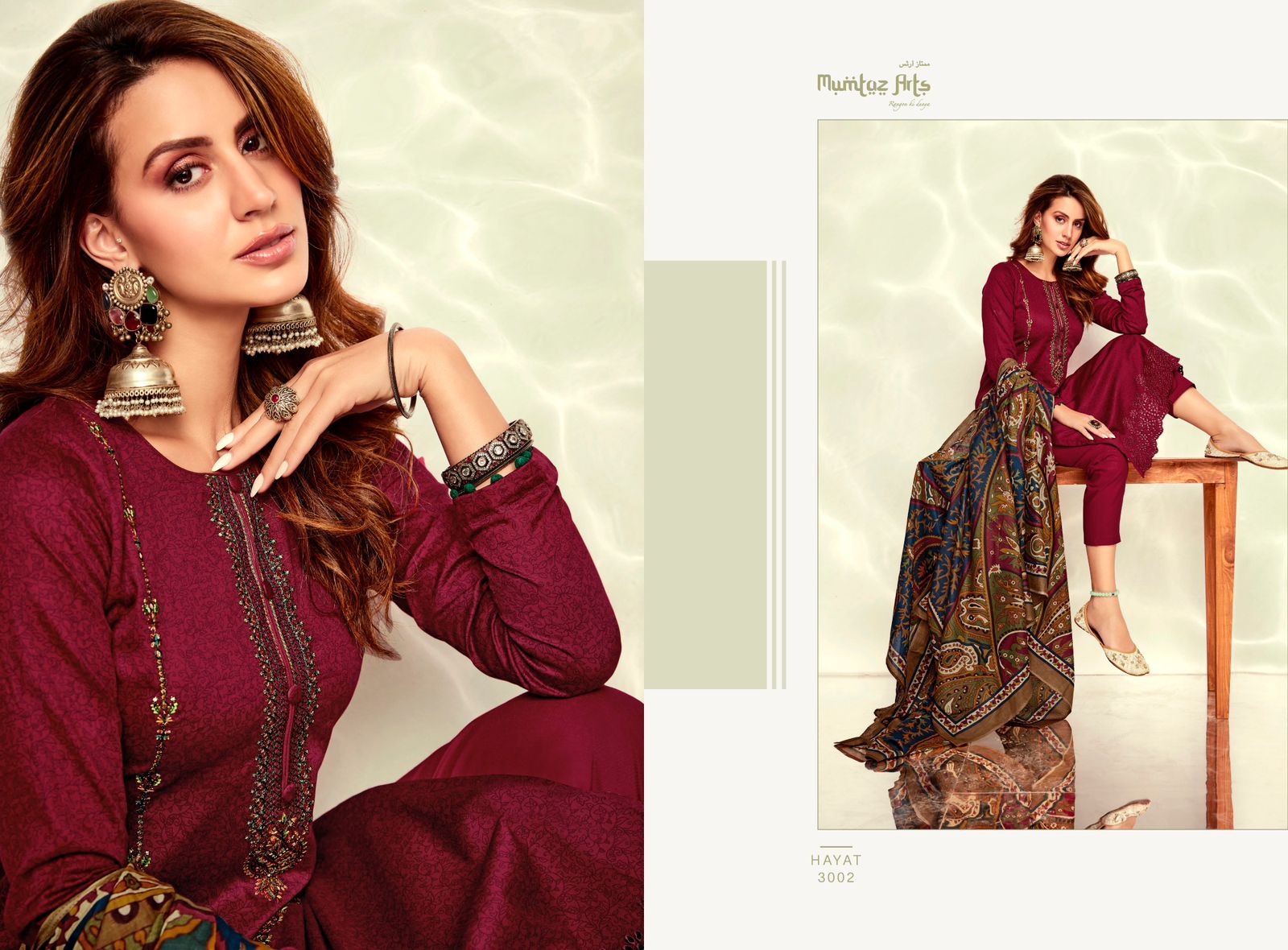 mumtaz art rango ki duniya Hayatt jam satin exclusive look salwar suit catalog