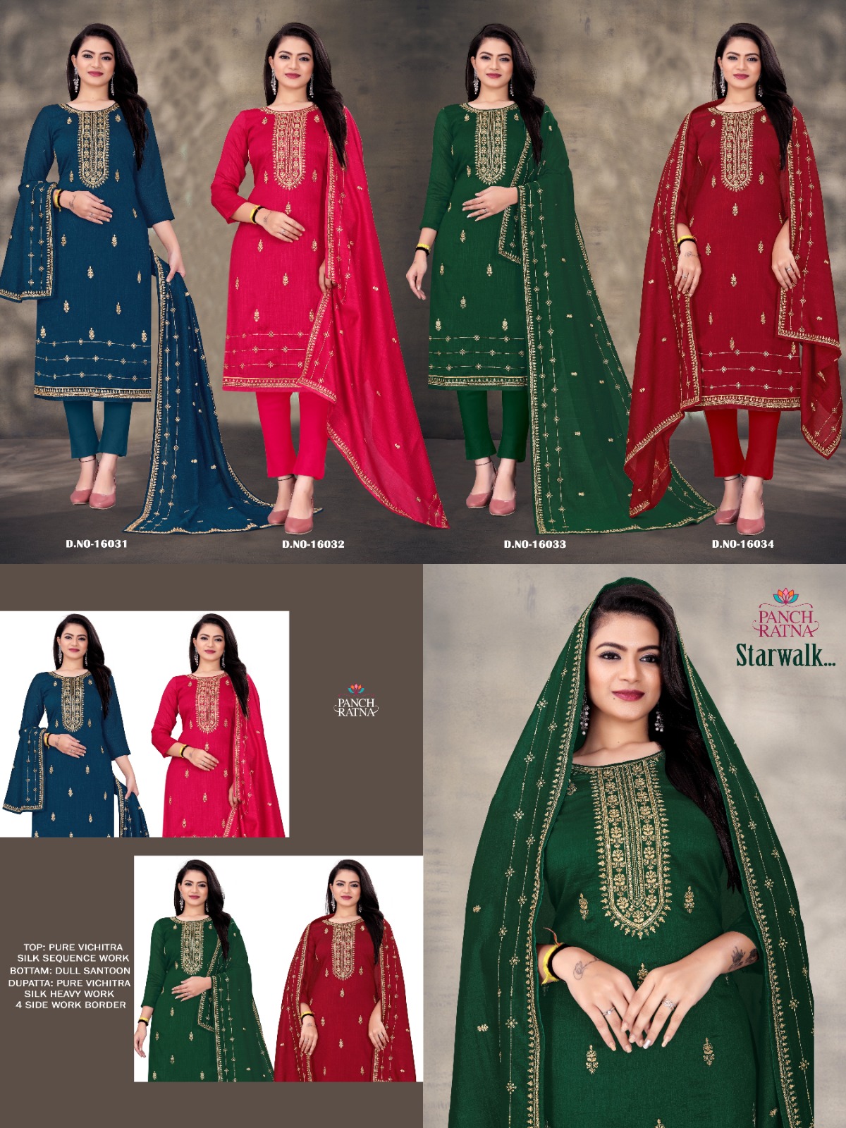 panch ratna starwalk silk elegant salwar suit catalog