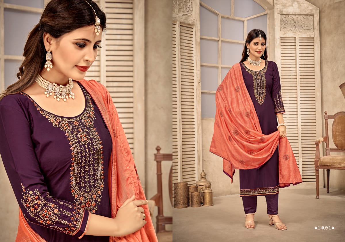 panch ratna vartika parampara silk gorgeous look salwar suit catalog