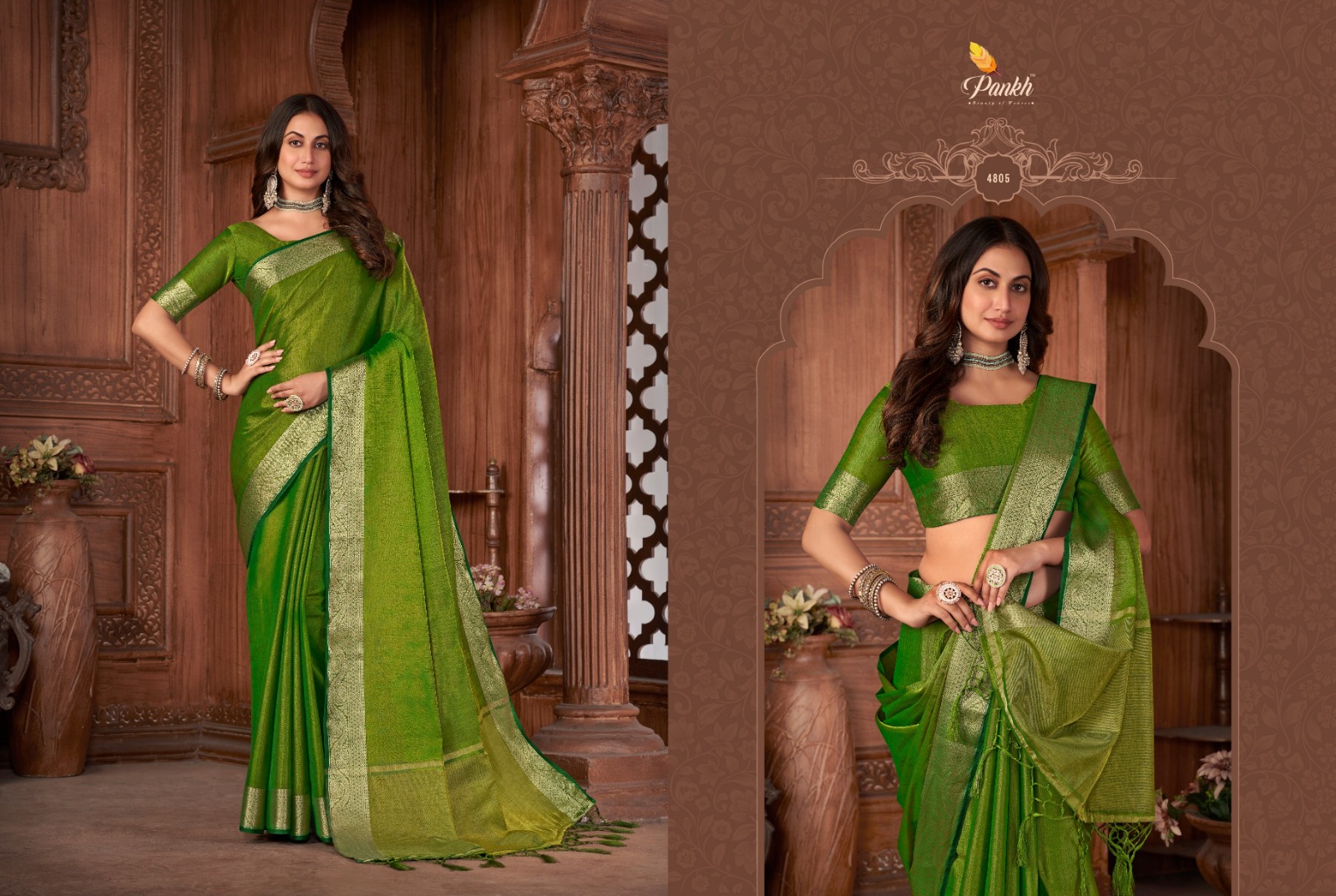 pink lotus pankh anuska vol 1 linen innovative look saree catalog