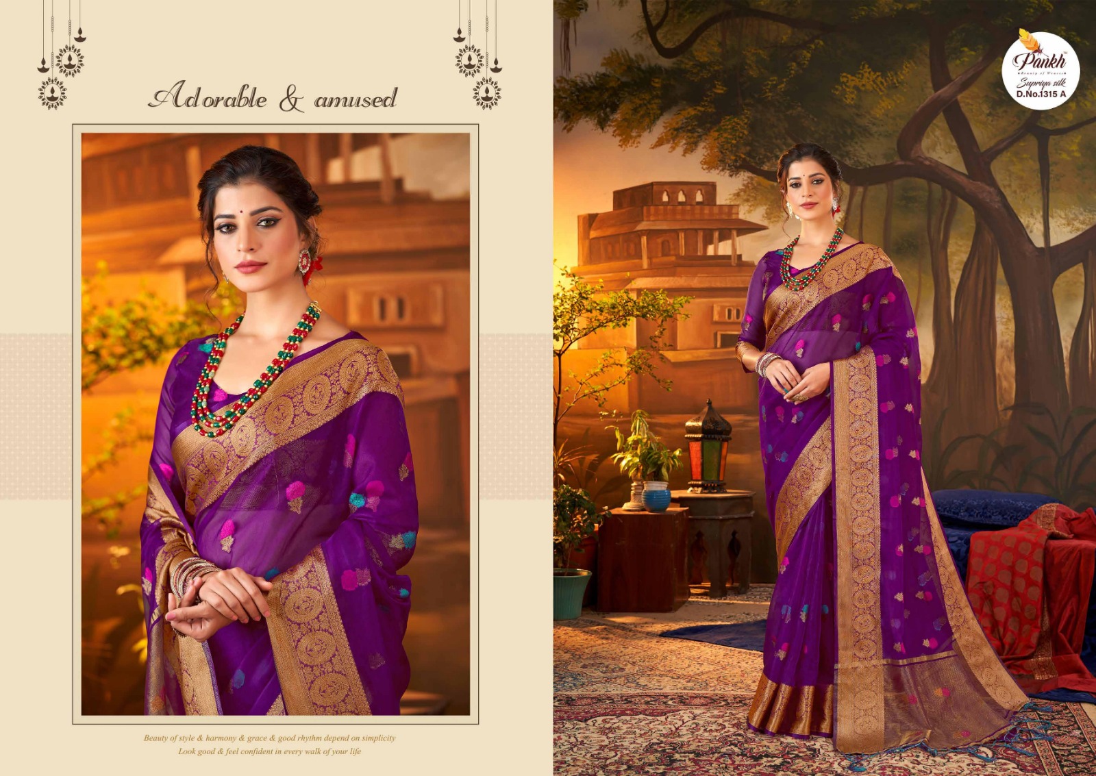 pink lotus pankh supriya silk organza elegant look saree catalog