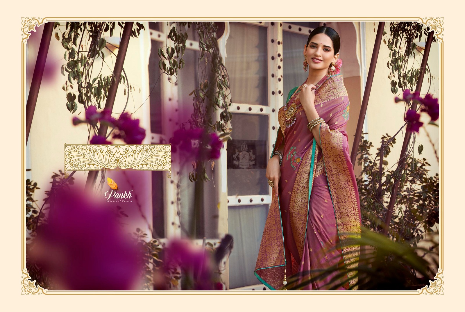 pink lotus pankh tantra vol 2 fancy regal look saree catalog