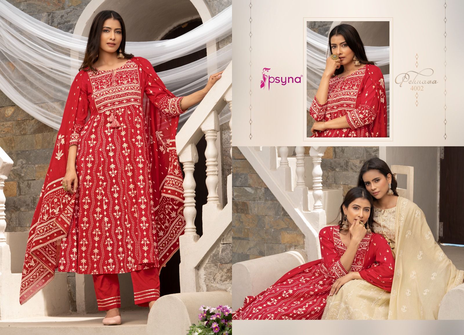 psyna  Pehnava  4 cotton innovative look top bottom with dupatta catalog