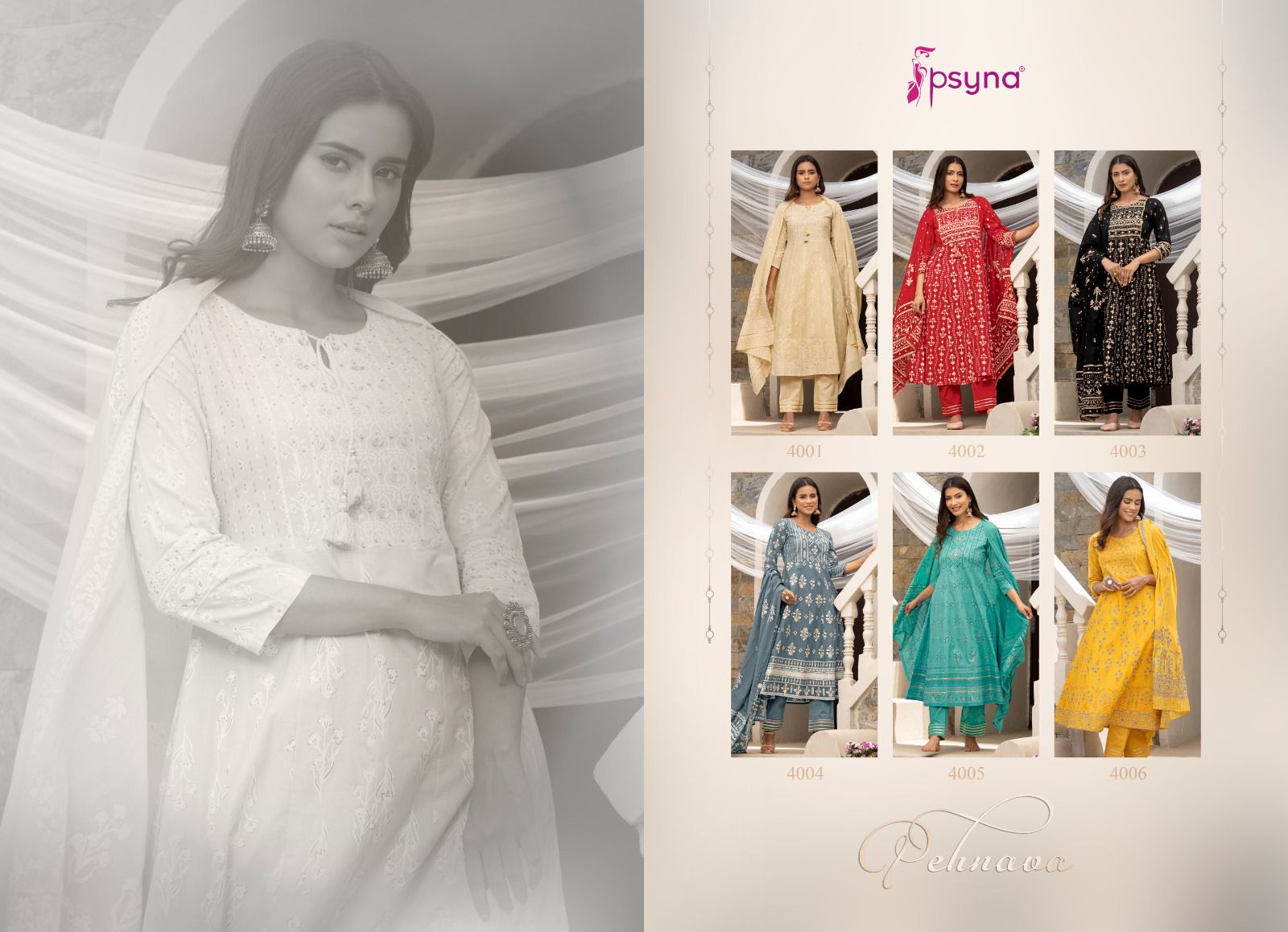 psyna  Pehnava  4 cotton innovative look top bottom with dupatta catalog