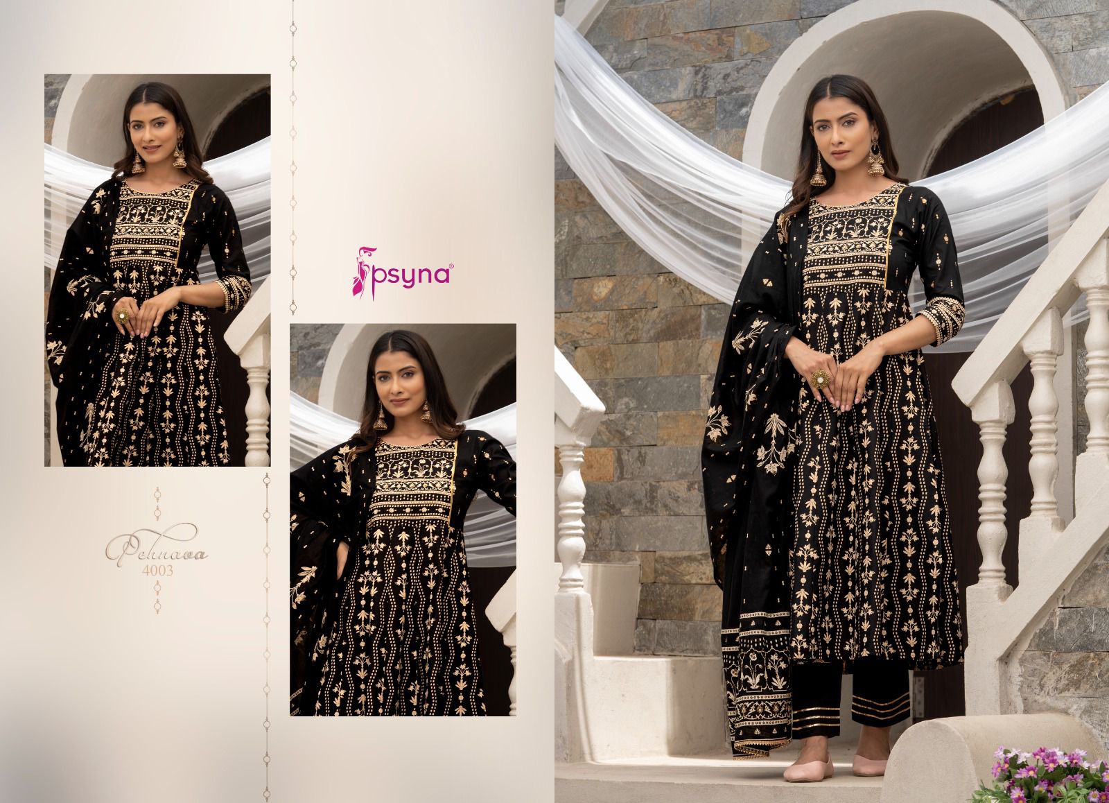 psyna  Pehnava  4 cotton innovative look top bottom with dupatta catalog