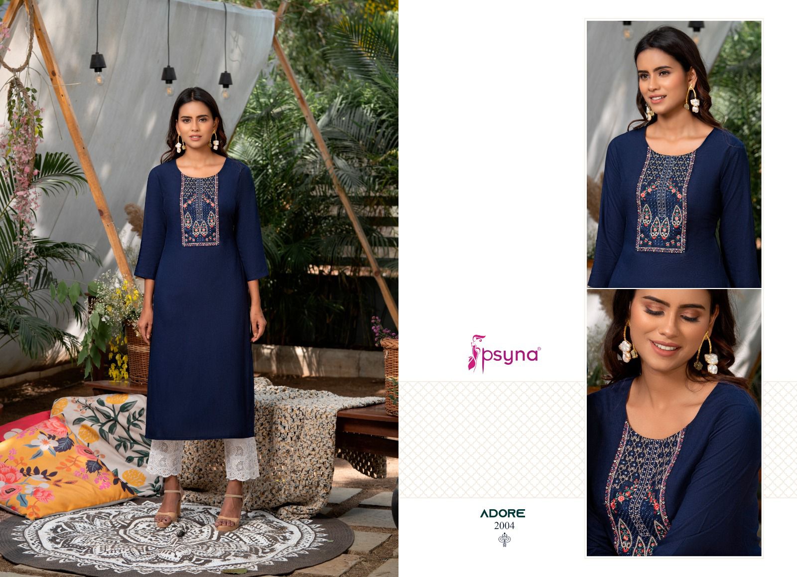 psyna adore rayon innovative look top bottom with dupatta catalog