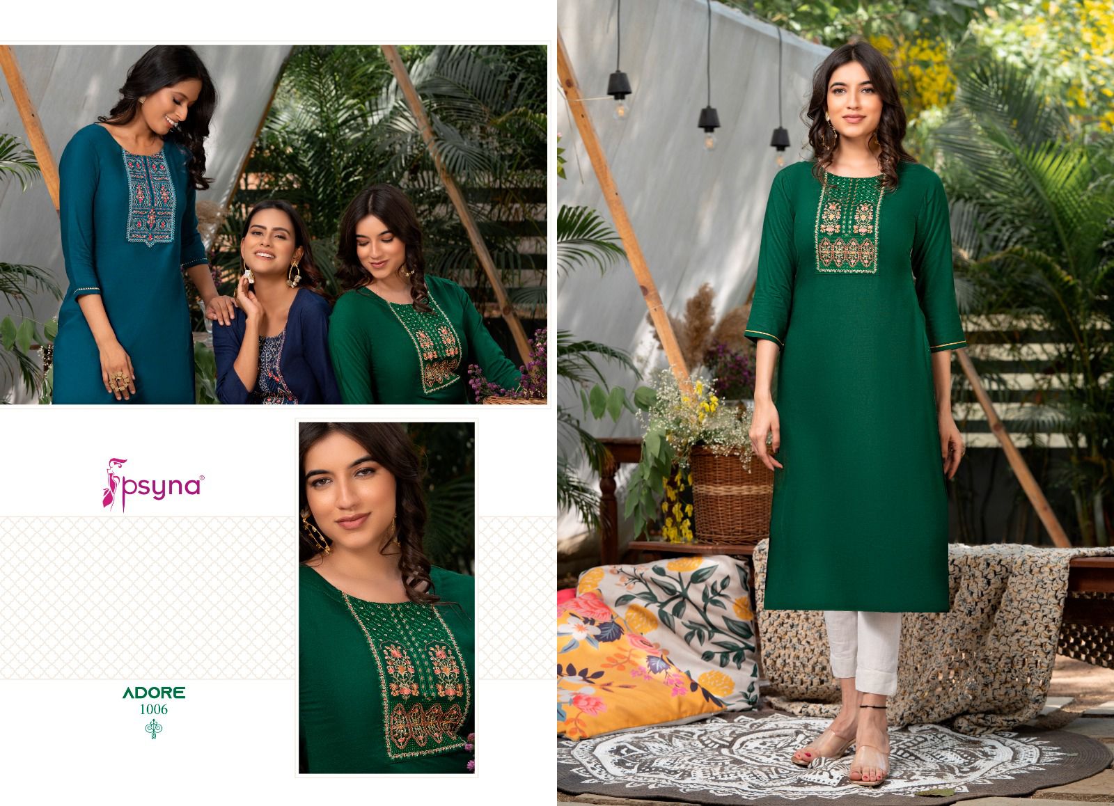 psyna adore rayon innovative look top bottom with dupatta catalog