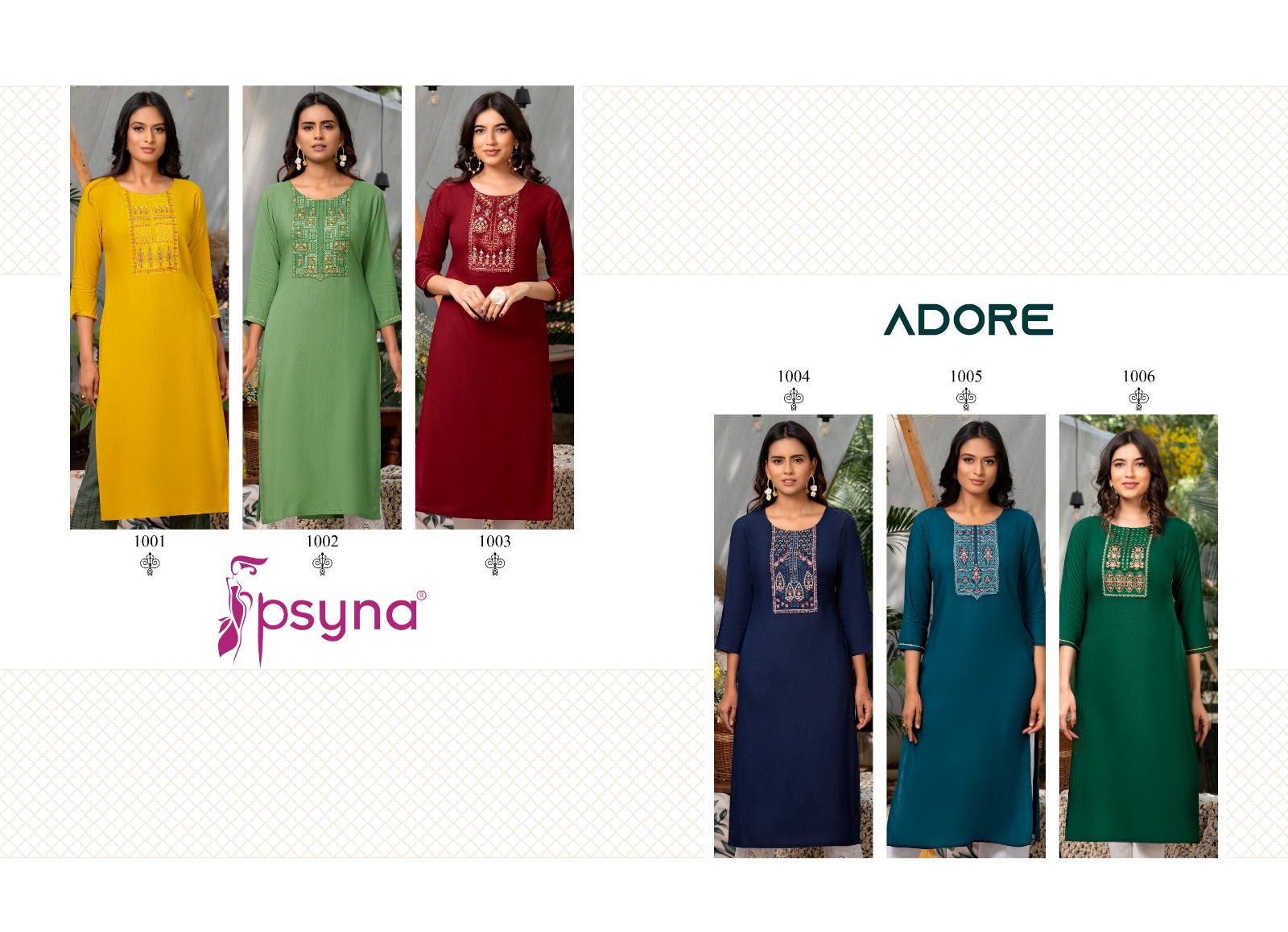 psyna adore rayon innovative look top bottom with dupatta catalog