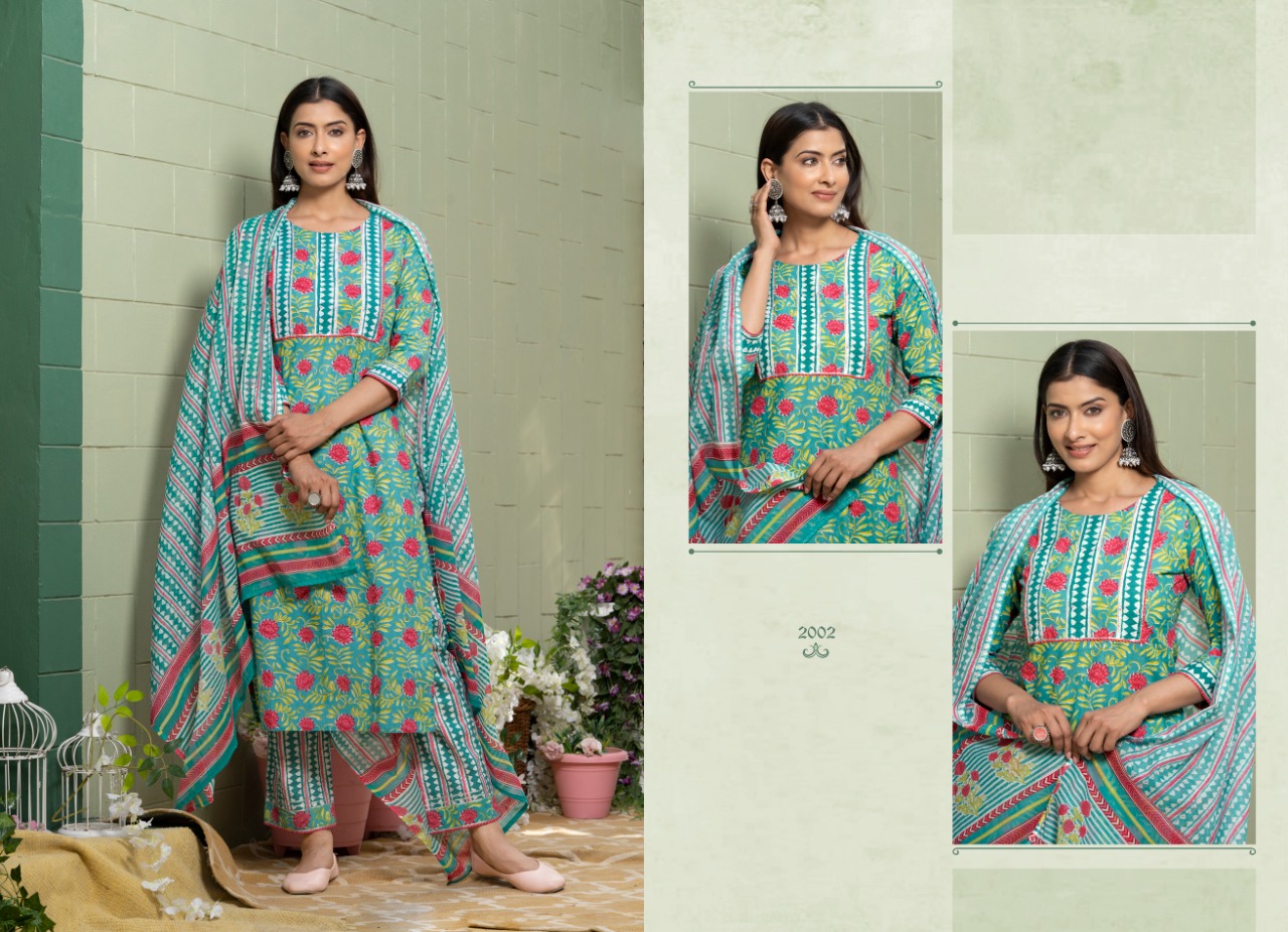 psyna D NO CC cotton innovative look top bottom with dupatta catalog