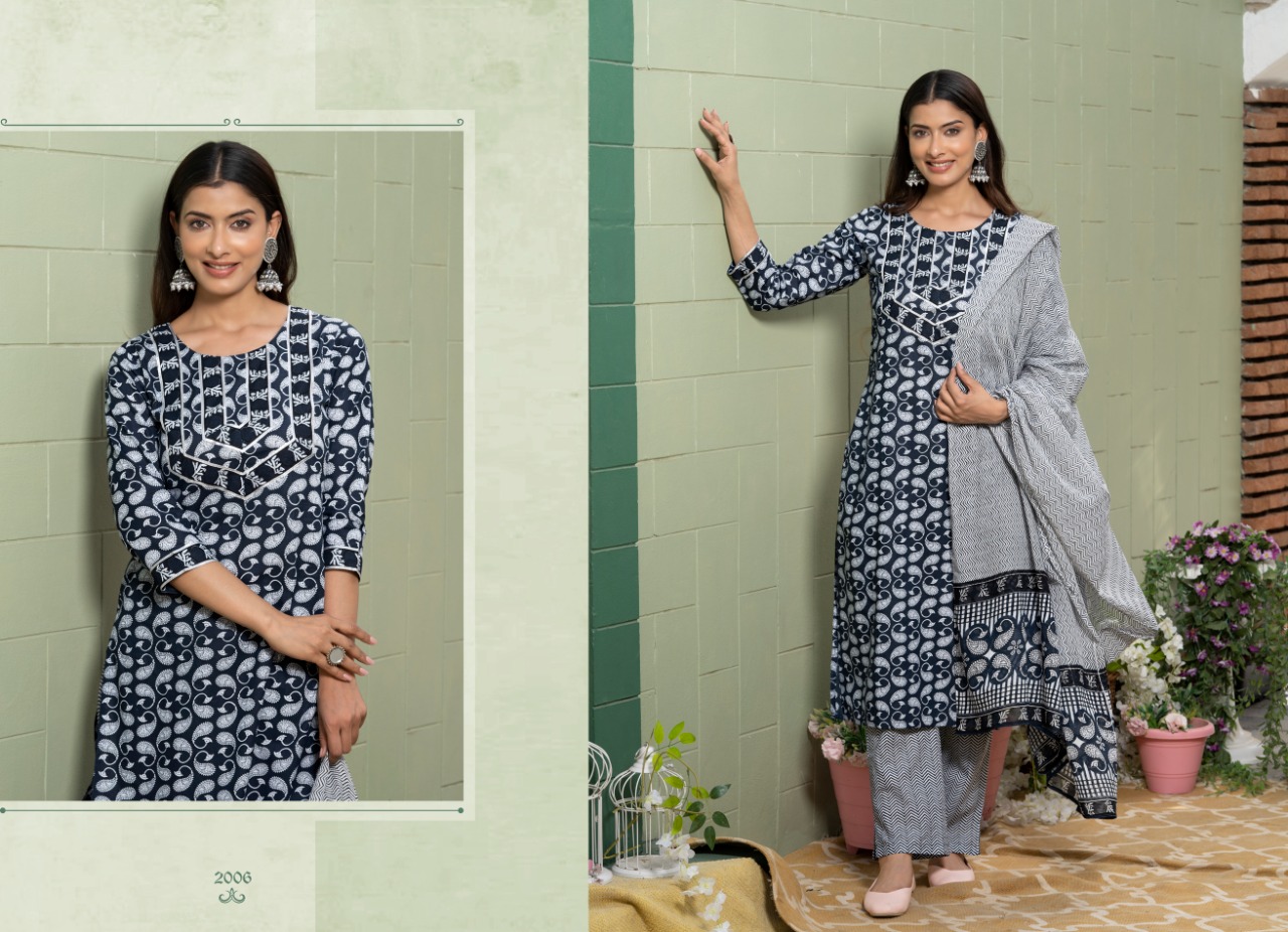 psyna D NO CC cotton innovative look top bottom with dupatta catalog