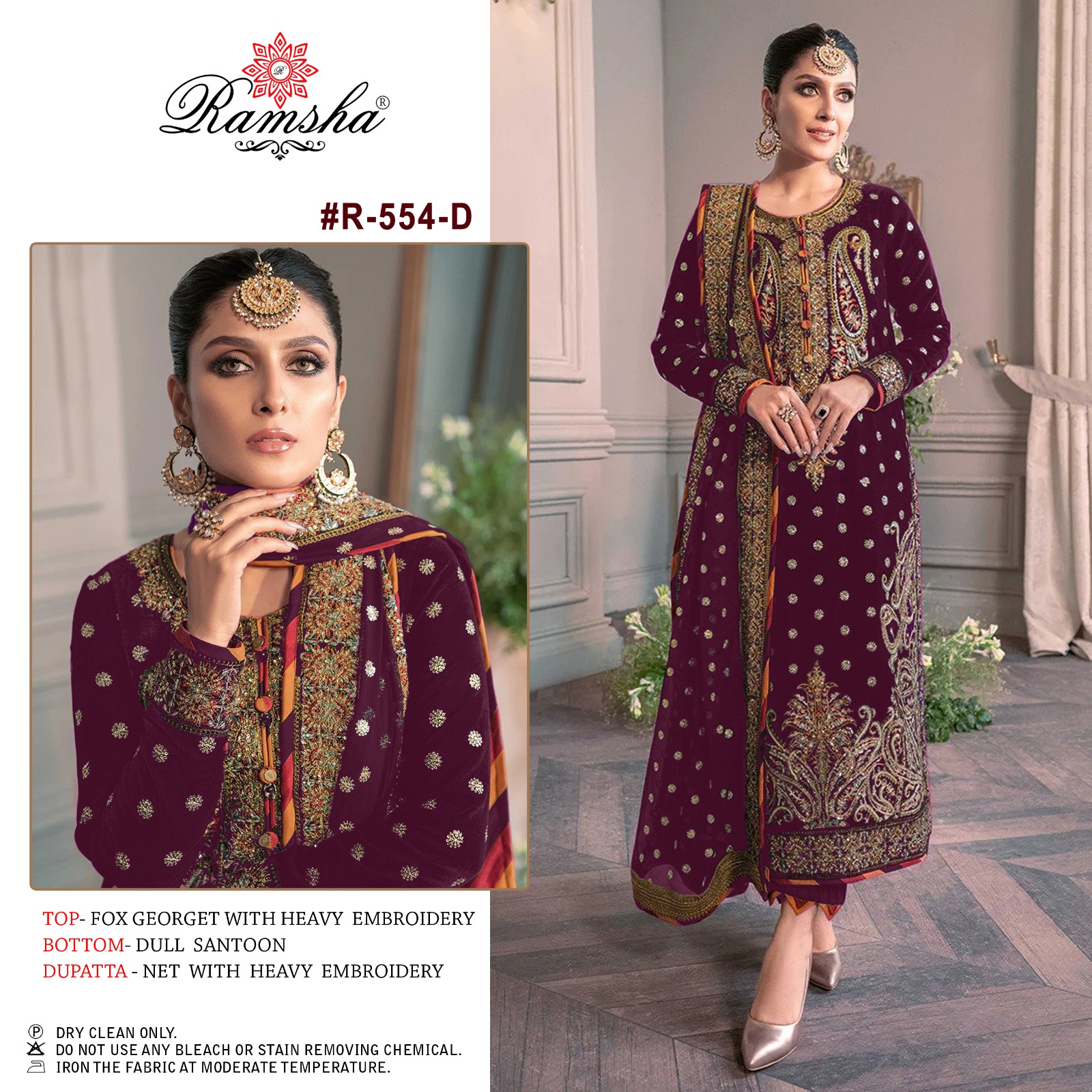 ramsh ramsha r 554 NX georgette catchy look salwar suit catalog