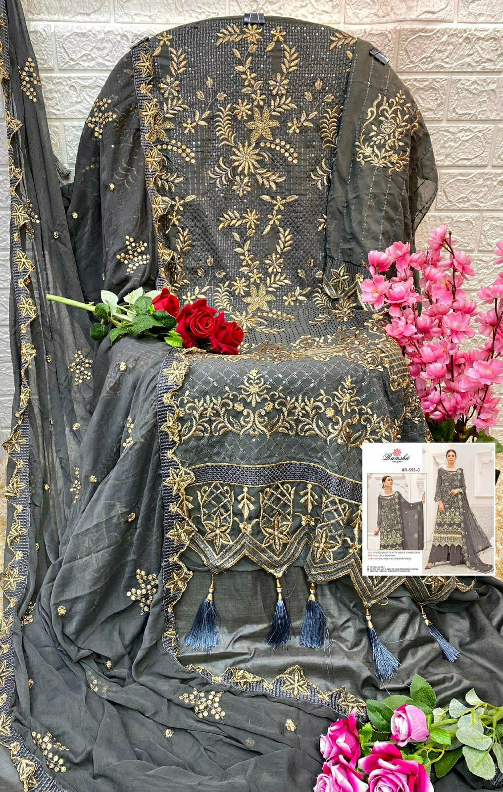 ramsha ramsha r 554 georgette elegant look salwar suit catalog