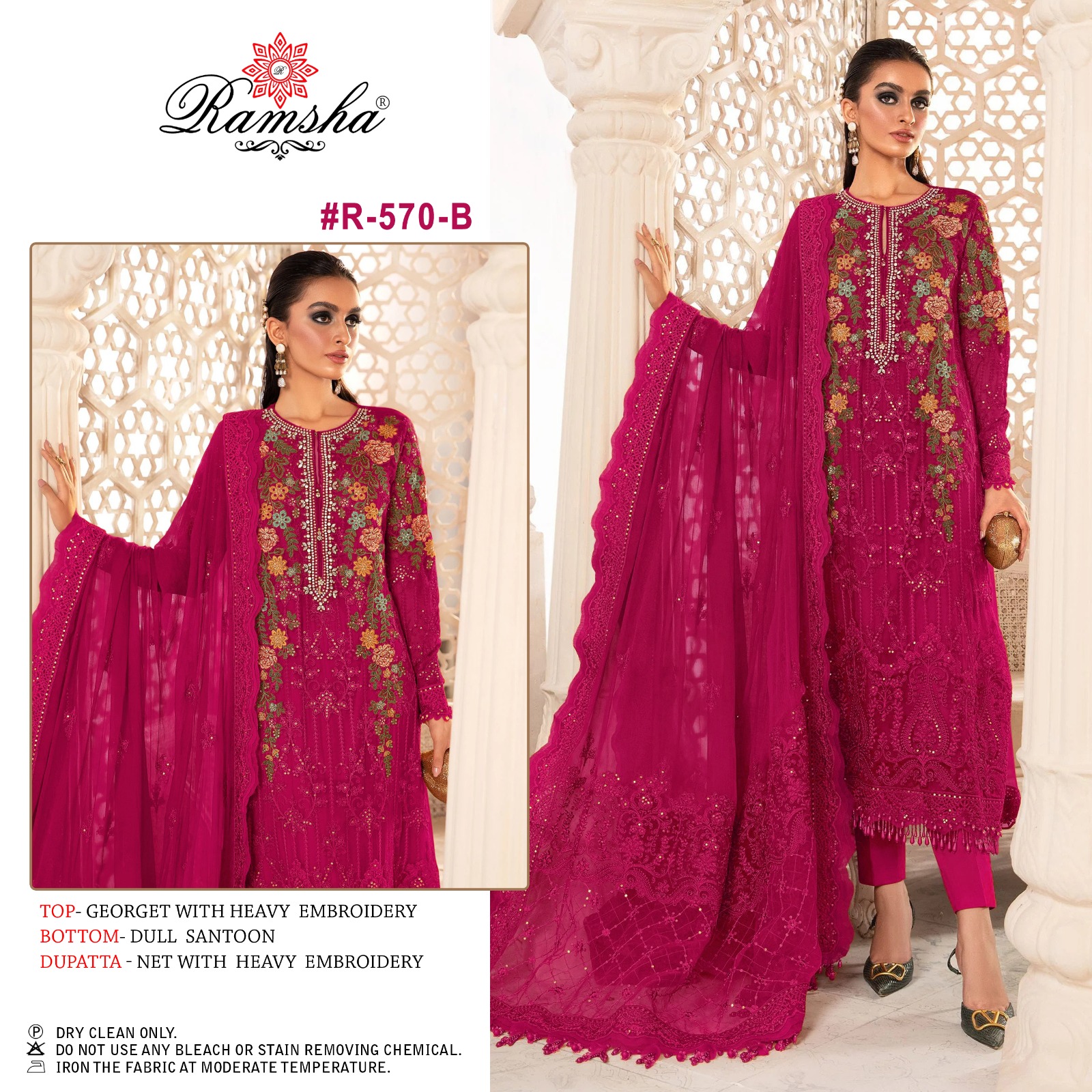 Ramsha Ramsha r-570 B Salwar Kameez Georgette Singles