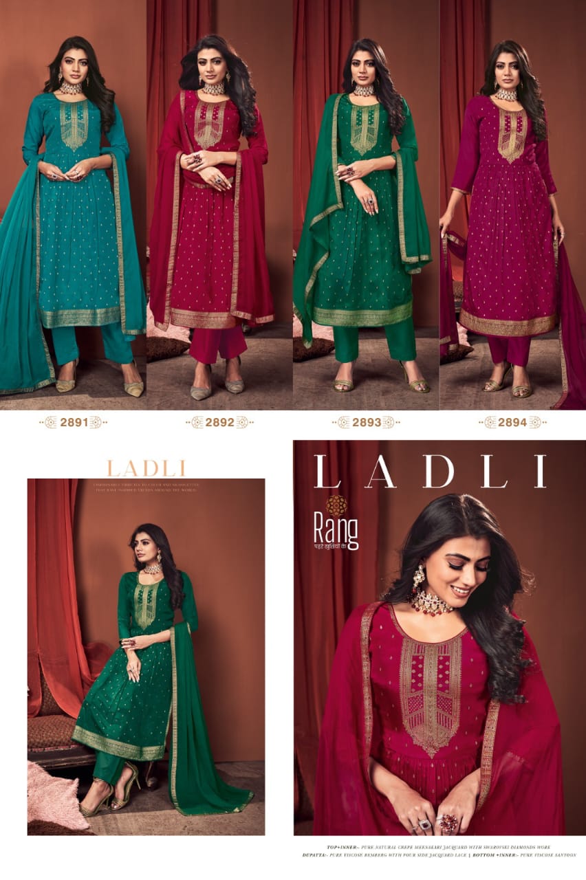 rang ladli crape meenakari jacquard elegant look suit catalog