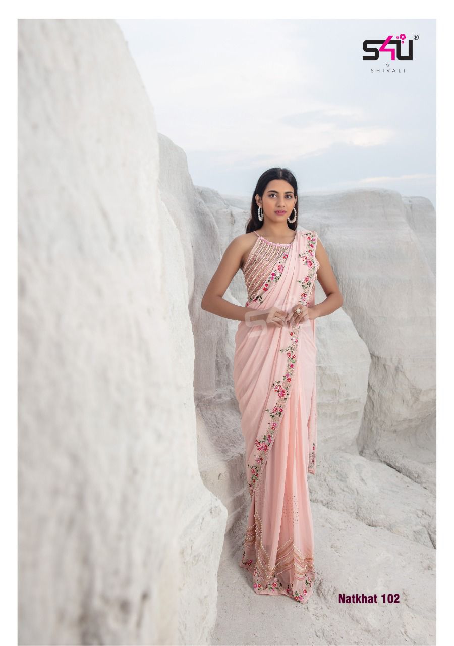 s4u natkhat georgette festive look saree catalog