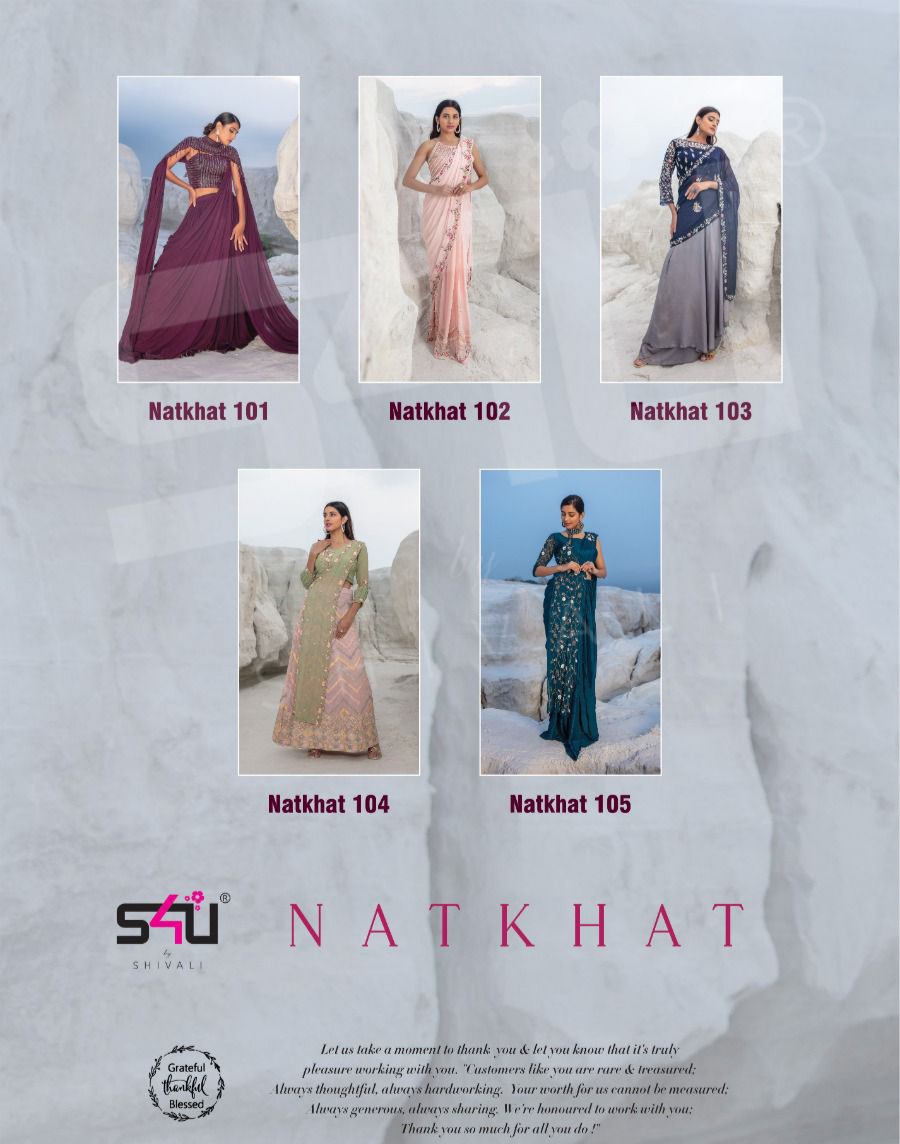 s4u natkhat georgette festive look saree catalog