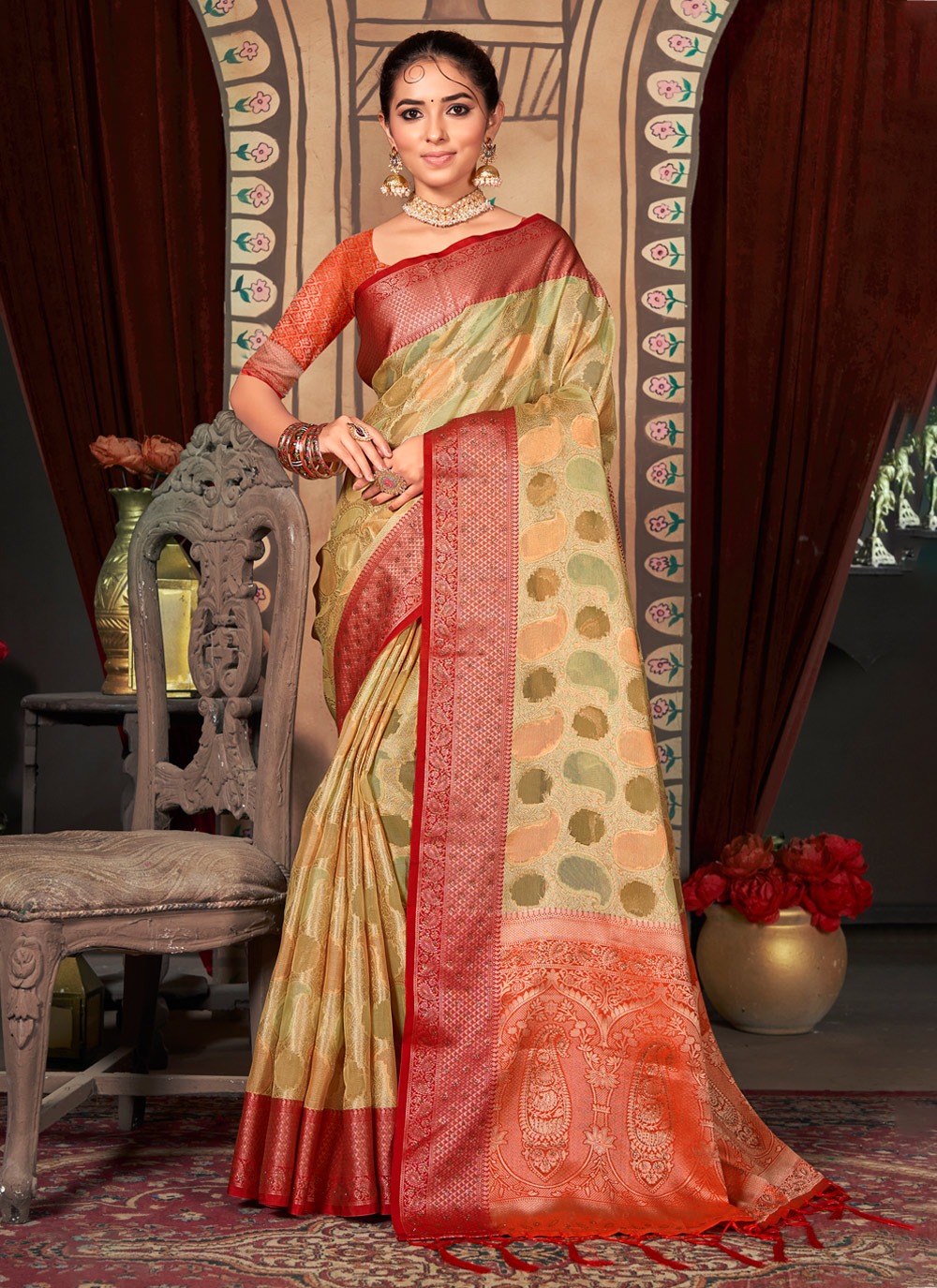 sangam print amisha kota organza decent look saree catalog