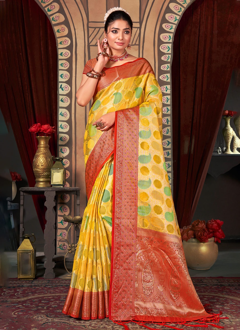 sangam print amisha kota organza decent look saree catalog