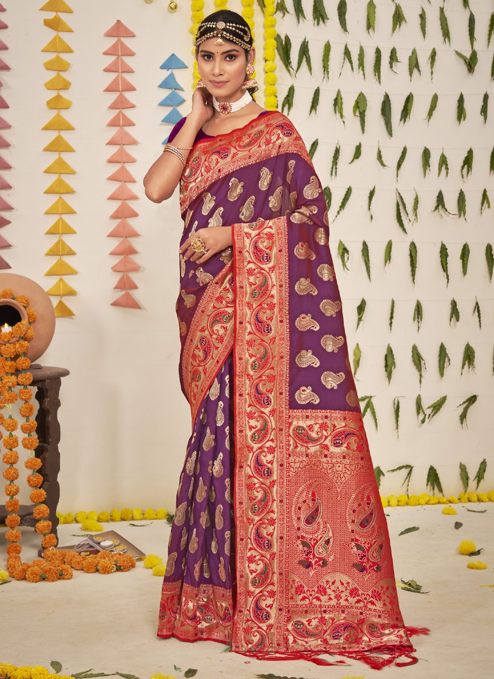 sangam print gunjeshwari silk silk elegant look saree catalog