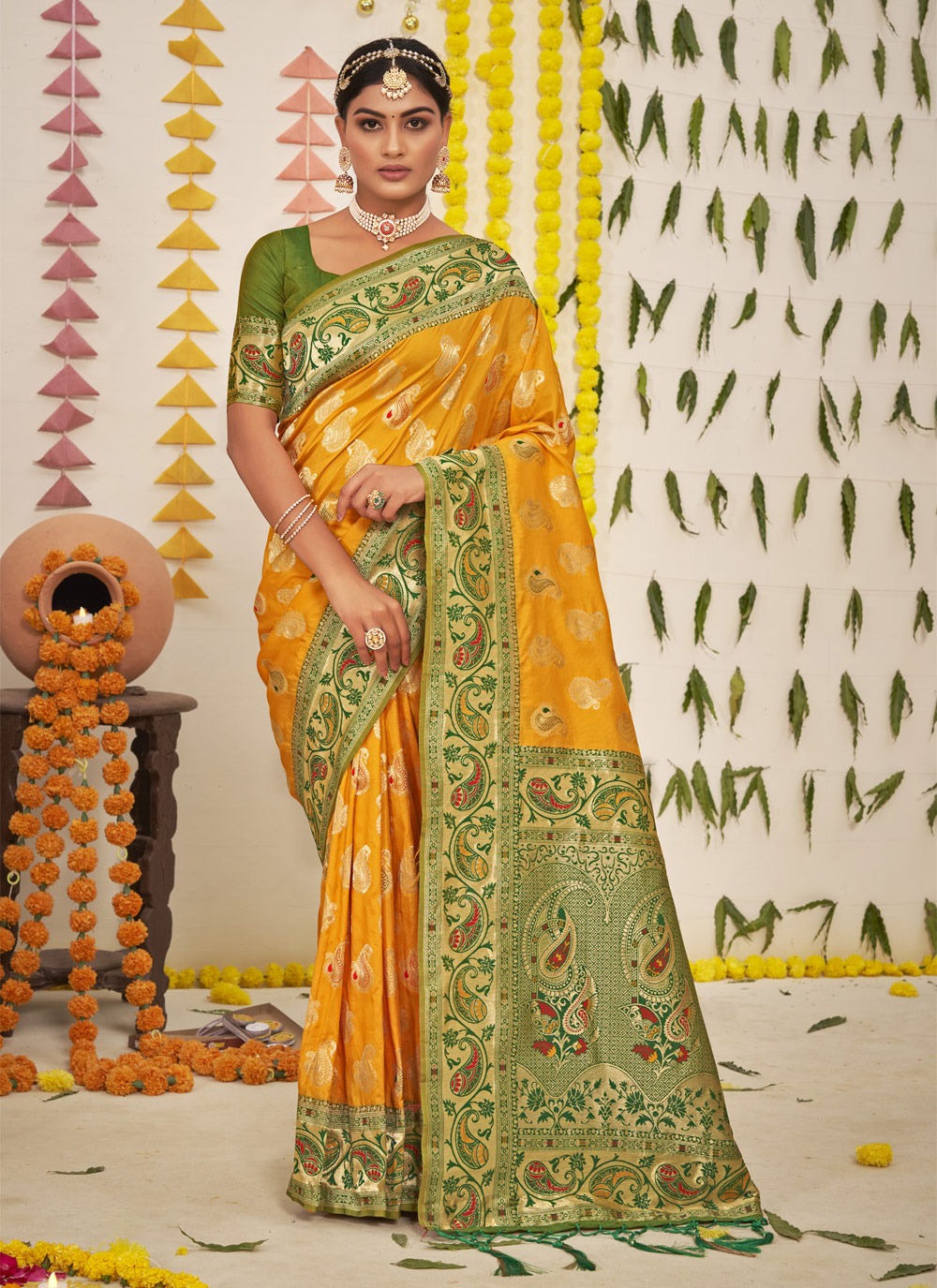 sangam print gunjeshwari silk silk elegant look saree catalog