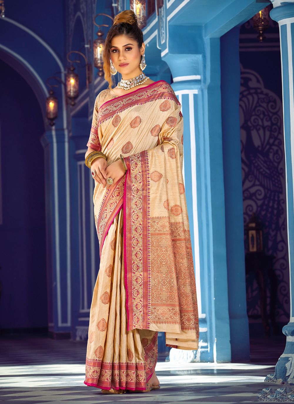 sangam print kanchi silk  silk festive look saree catalog