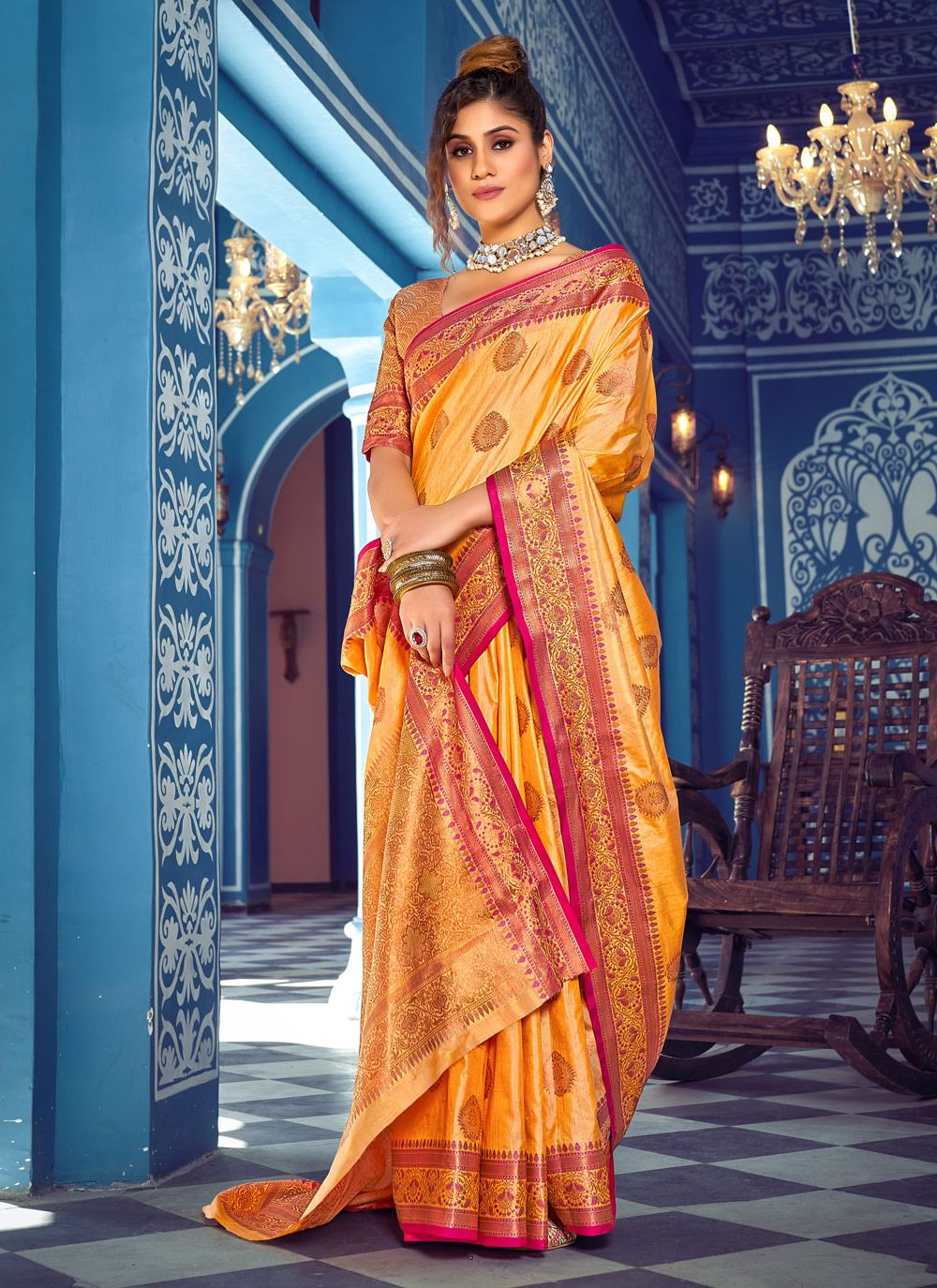 sangam print kanchi silk  silk festive look saree catalog