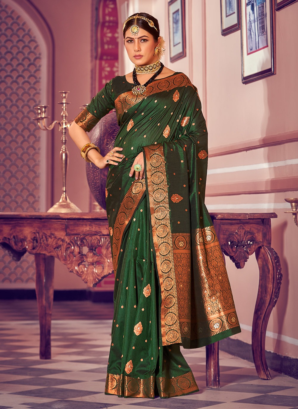 sangam print kavyanjali silk festive look saree catalog