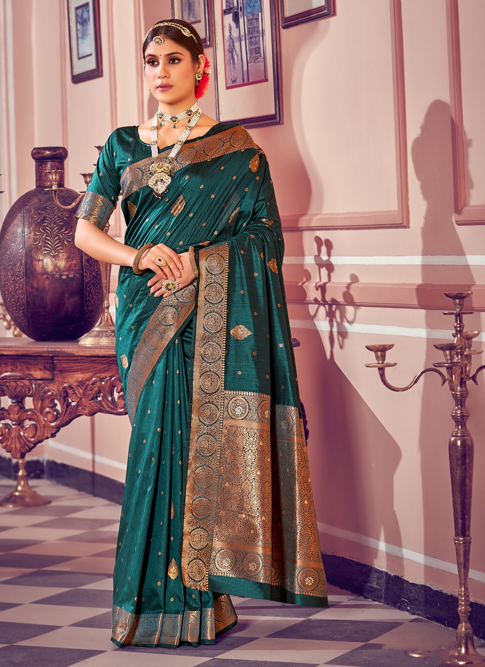 sangam print kavyanjali silk festive look saree catalog