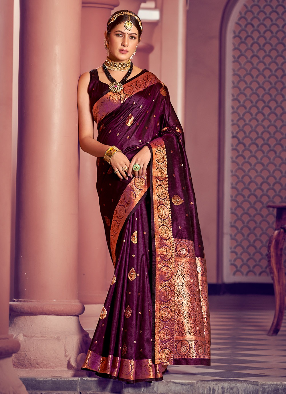 sangam print kavyanjali silk festive look saree catalog