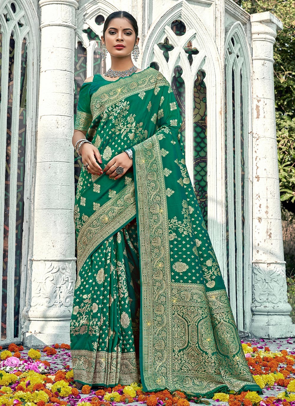 sangam print manbhari Banarasi Silk elegant look saree catalog