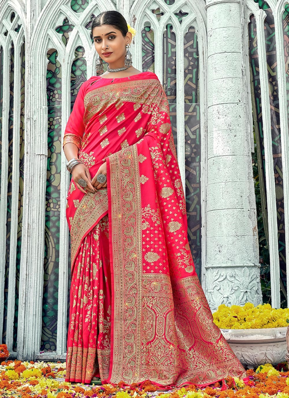 sangam print manbhari Banarasi Silk elegant look saree catalog