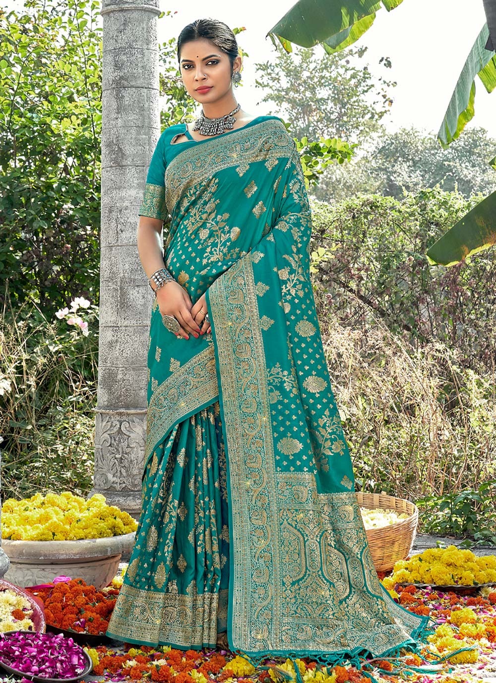 sangam print manbhari Banarasi Silk elegant look saree catalog