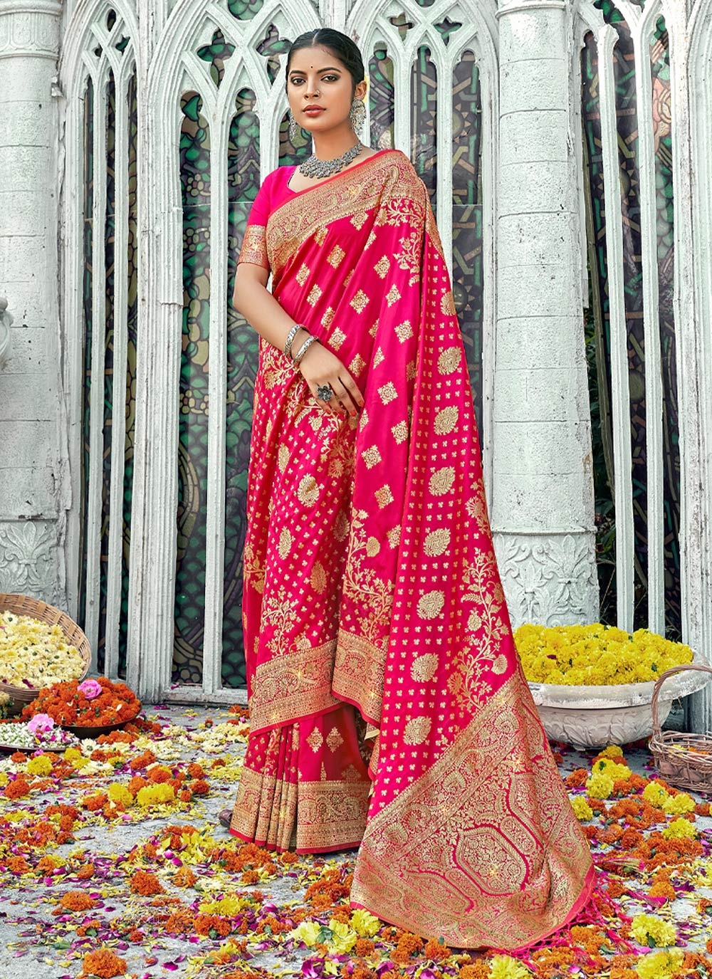 sangam print manbhari Banarasi Silk elegant look saree catalog